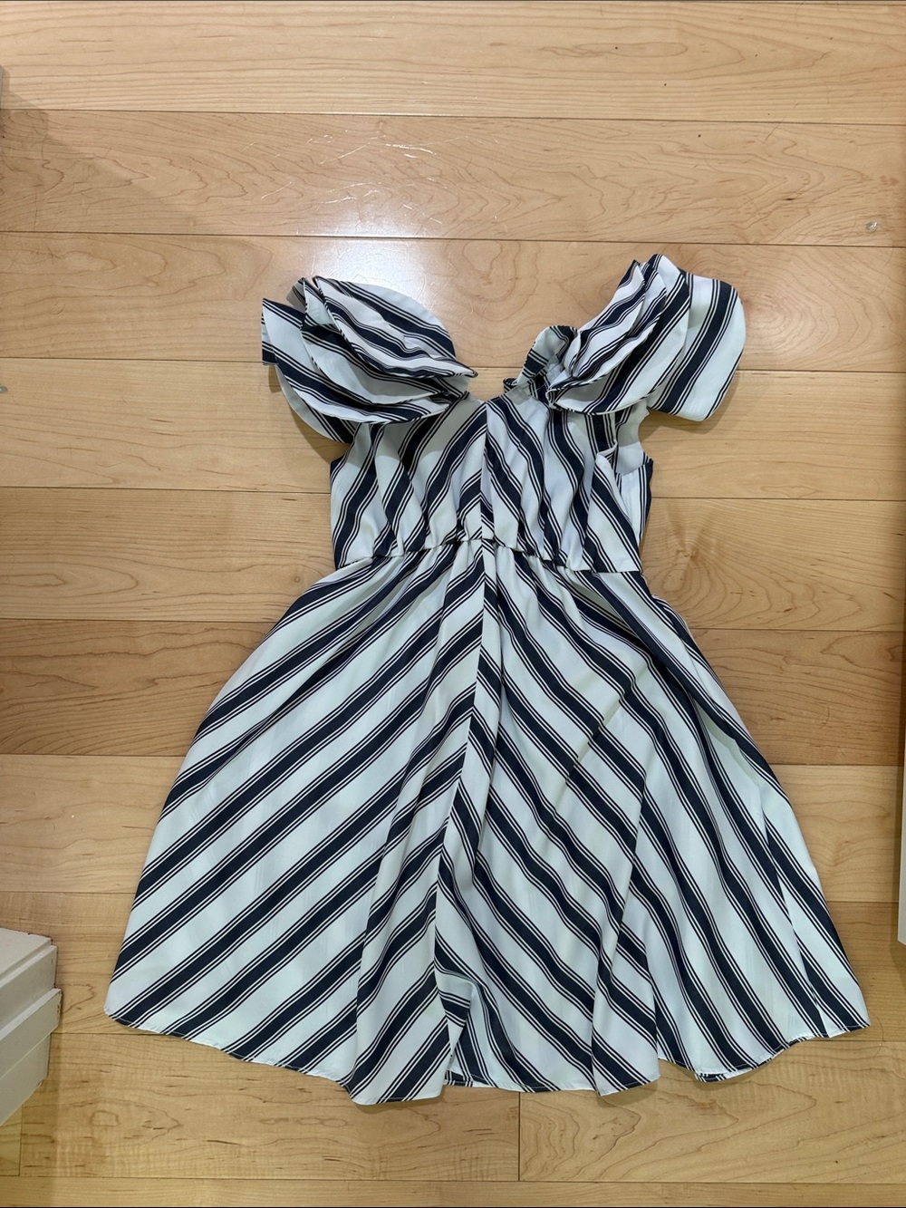 Women’s Navy and White Striped Summer Dress